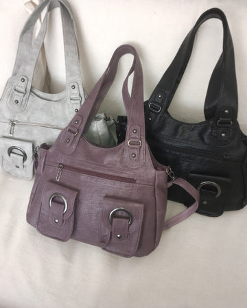 Cran Vintage Pocket Leather Shoulder Bag